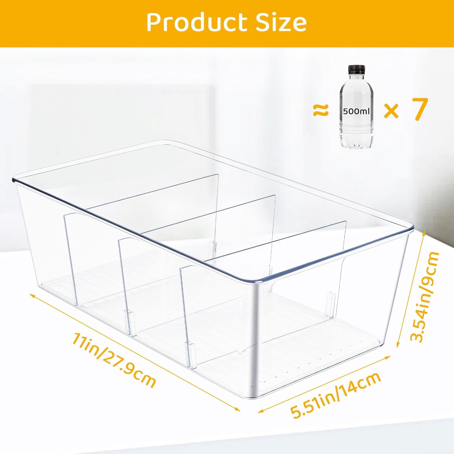 Partitioned 4-Pack Storage Bins, Large Size, Versatile - GOMINIMO