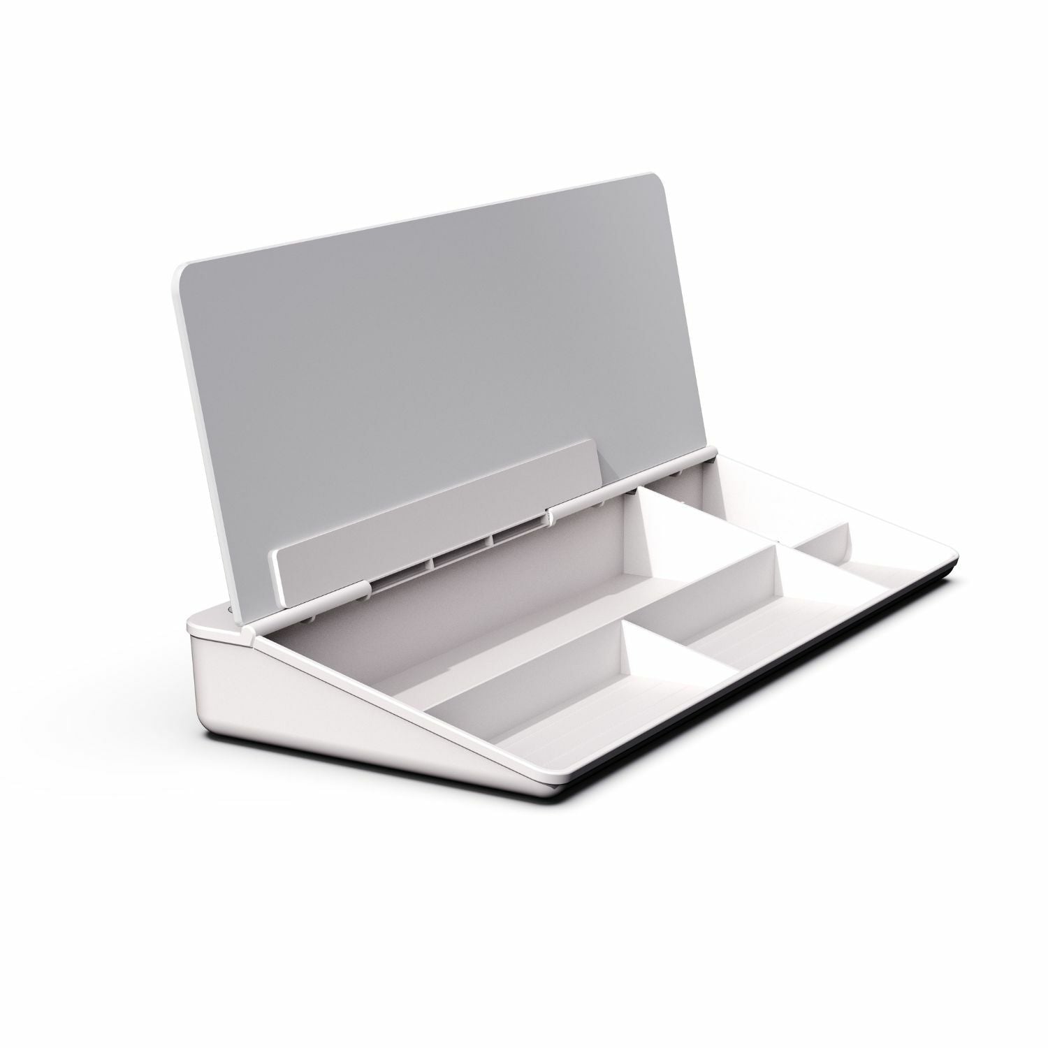 Tempered Glass Desktop Whiteboard with Dividers & Phone Slot