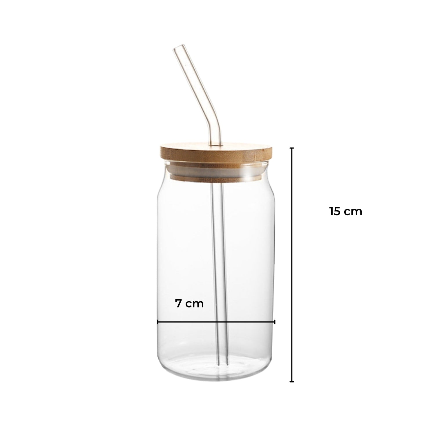 Heat Resistant Clear Glasses Set with Bamboo Lids & Straws 16oz GOMINIMO