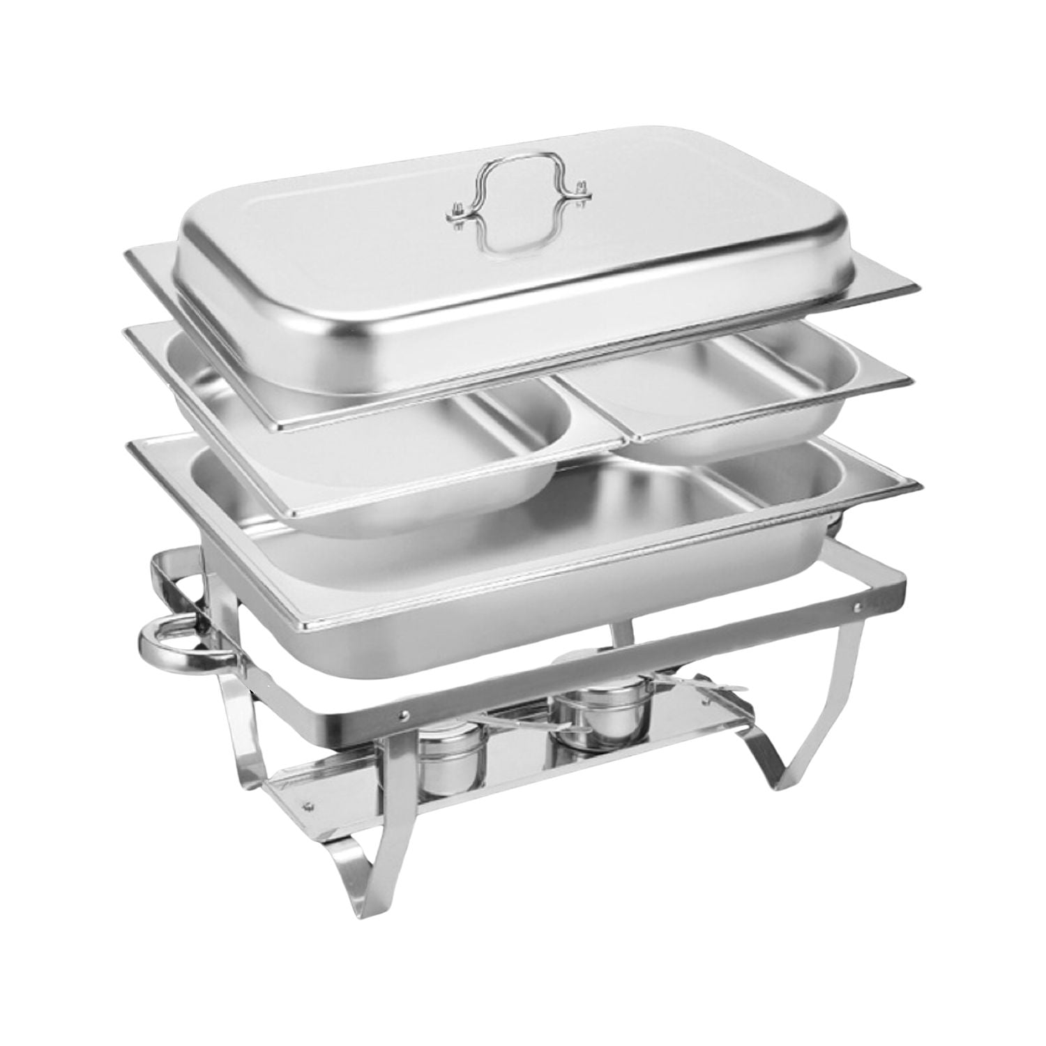 Stainless Steel Chafing Dish with Dual Trays, 9L - GOMINIMO