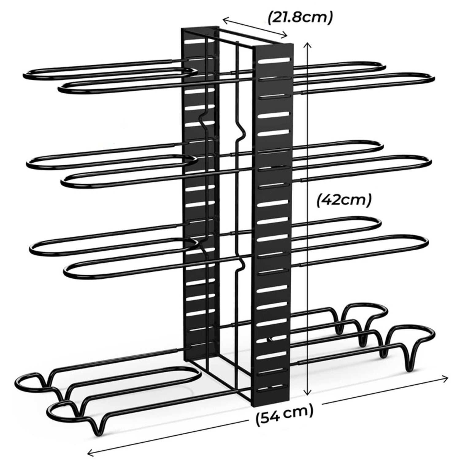 8-Tier Adjustable Pots and Pans Rack with 3 Assembly Styles