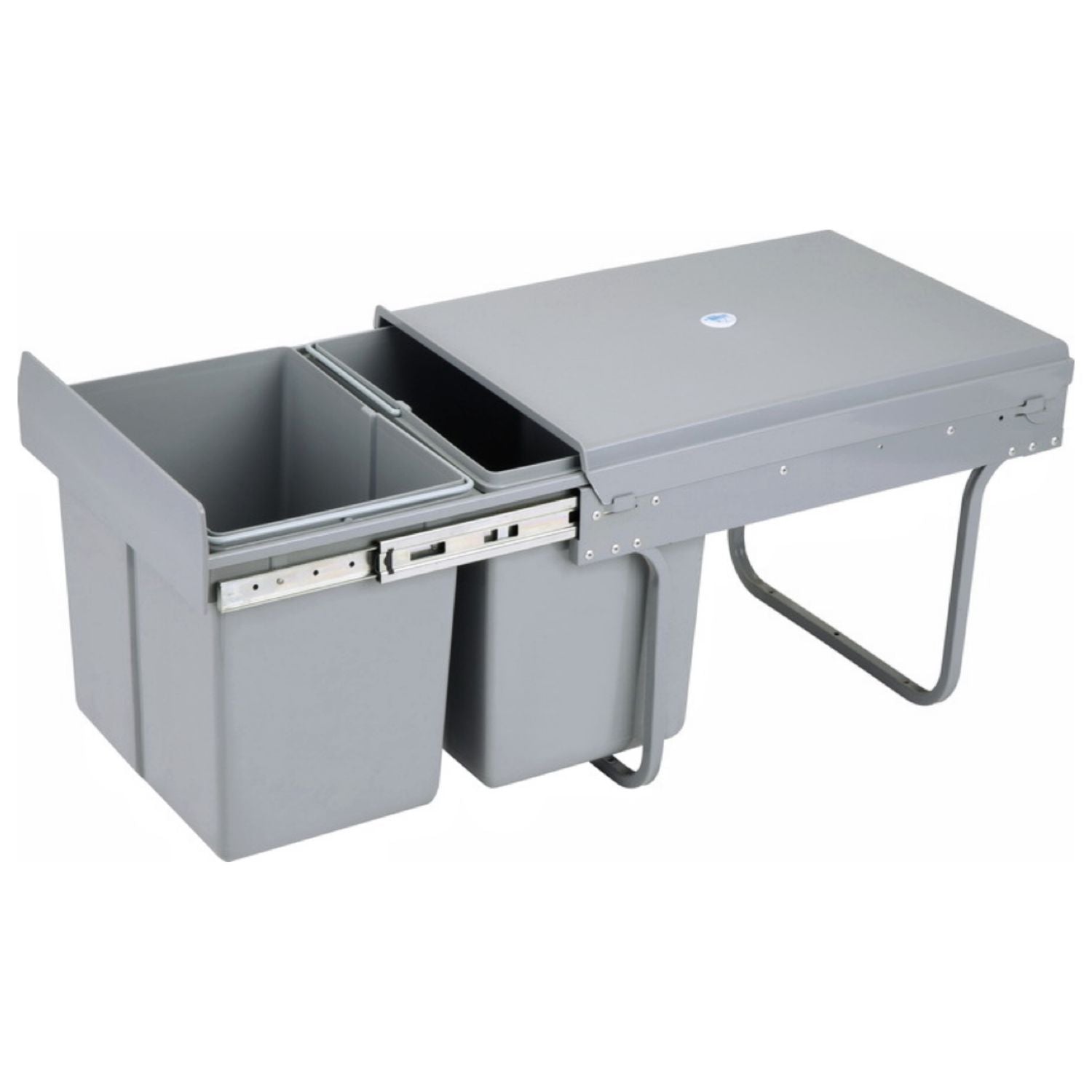 2x15L Twin Pull Out Bins - Space-Saving, Odor Control | Gominimo