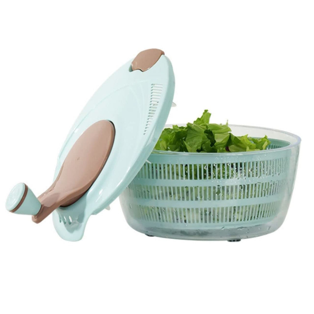 Durable 4L BPA-Free 3-in-1 Salad Spinner, Avocado Green - Gominimo