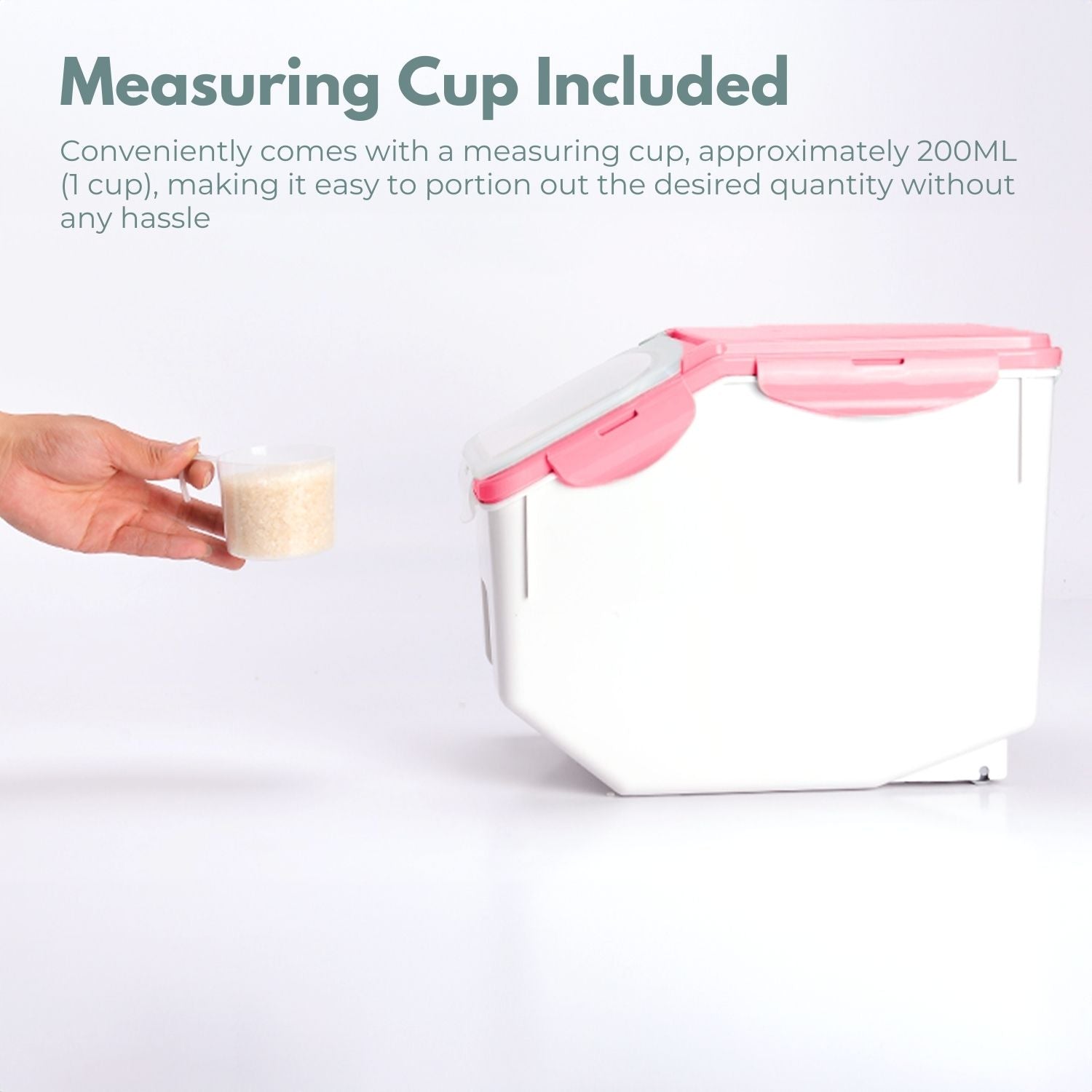 Airtight 10kg Food Storage Container w/ Measuring Cup - GOMINIMO