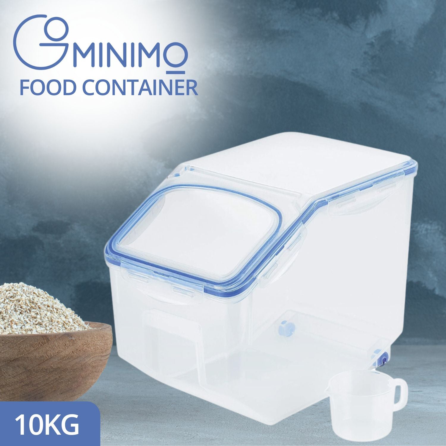 10kg Airtight Food Storage Container with Lid & Cup