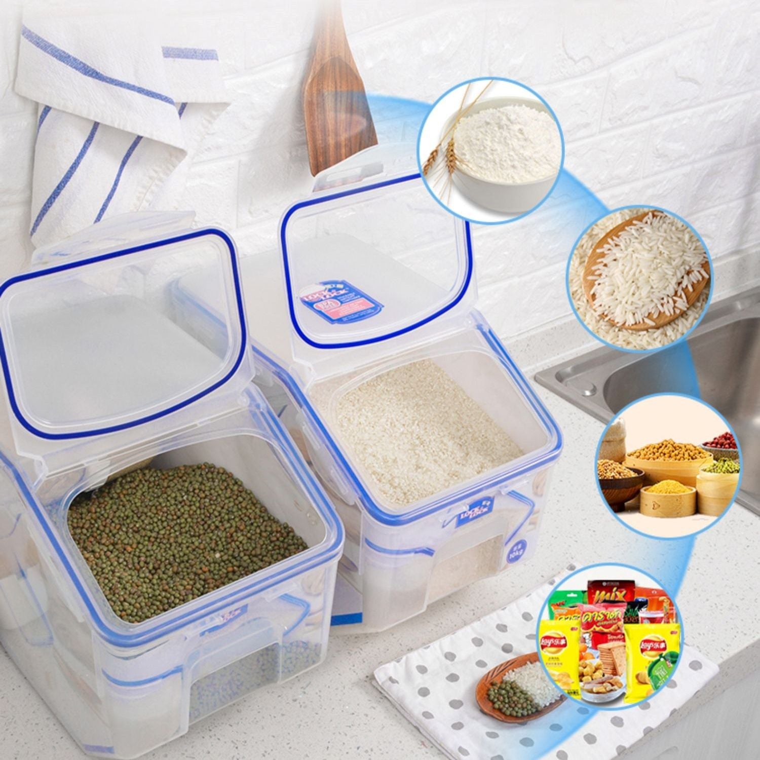 10kg Airtight Food Storage Container with Lid & Cup