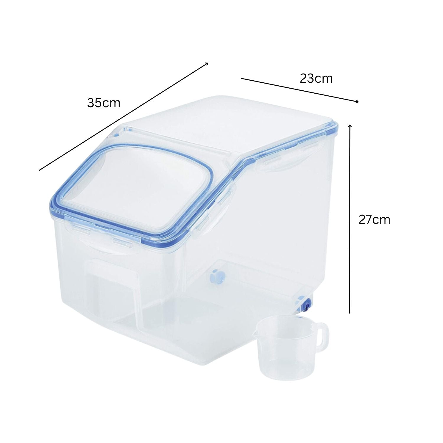 10kg Airtight Food Storage Container with Lid & Cup