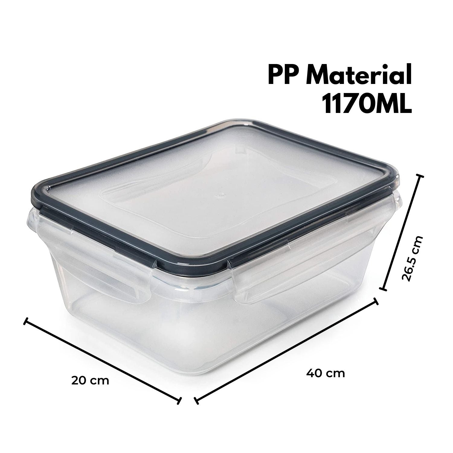 GOMINIMO 10 Pack Rectangular Airtight Food Storage Container Set (Transparent and Black)