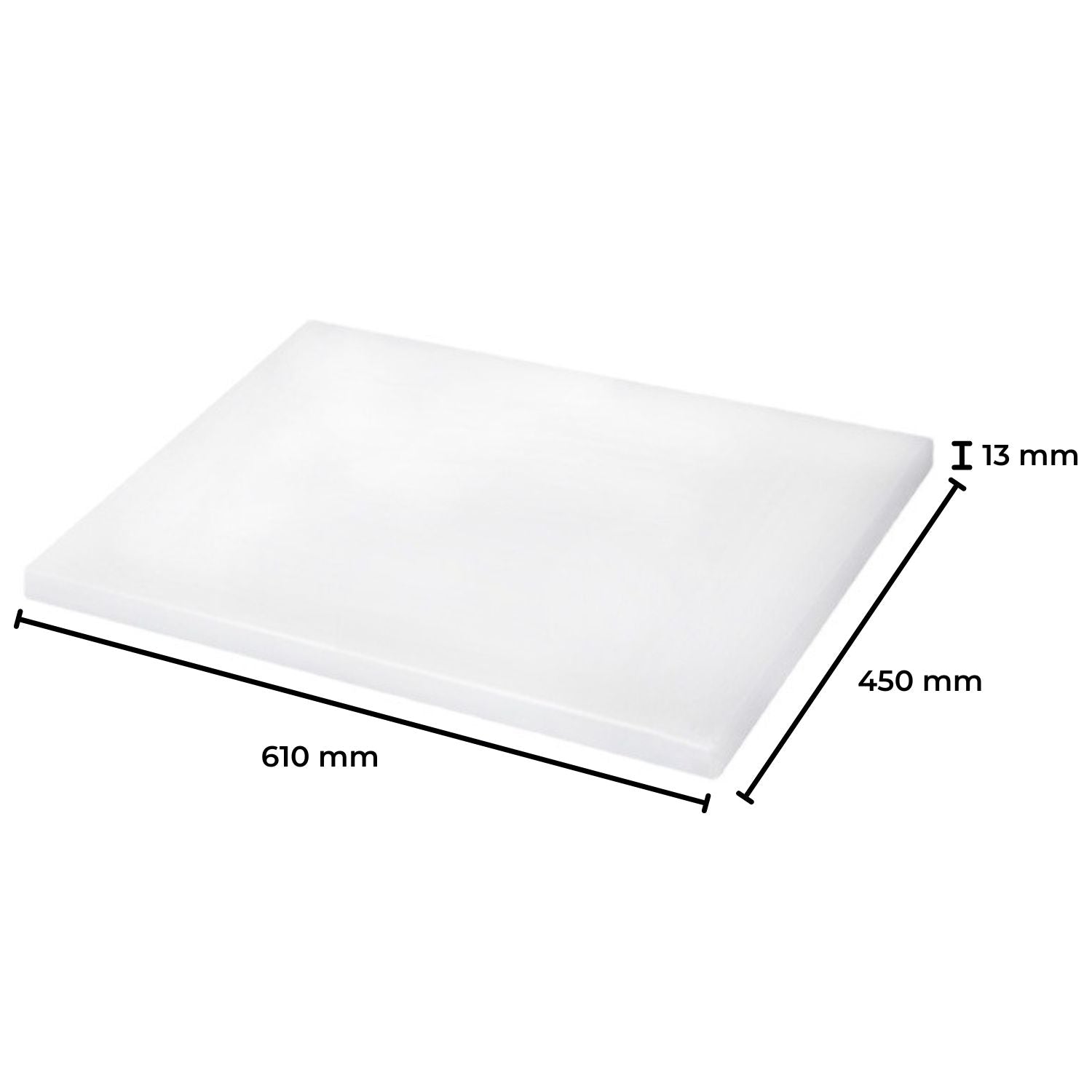 Durable White PE Plastic Chopping Board 450x610mm - GOMINIMO