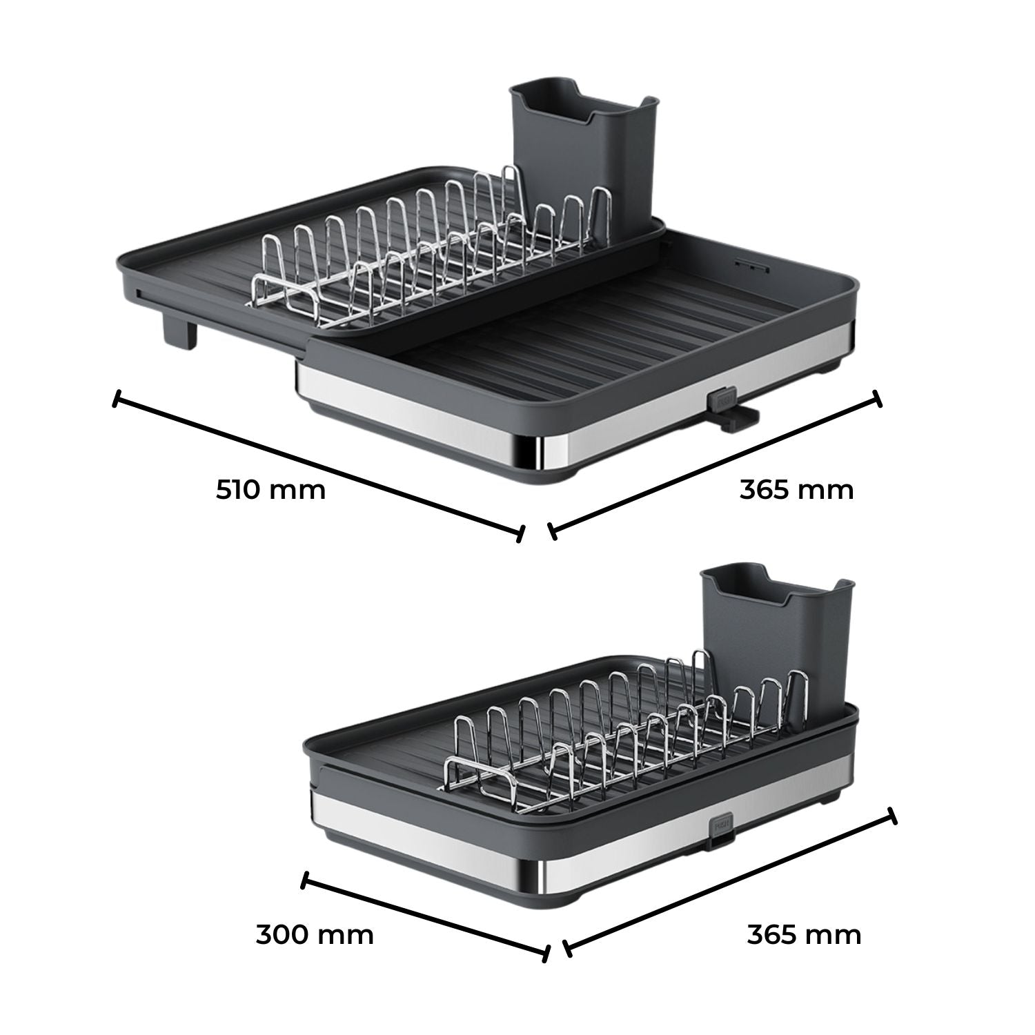 Expandable Dish Drying Rack with Adjustable Drain Spout - GOMINIMO