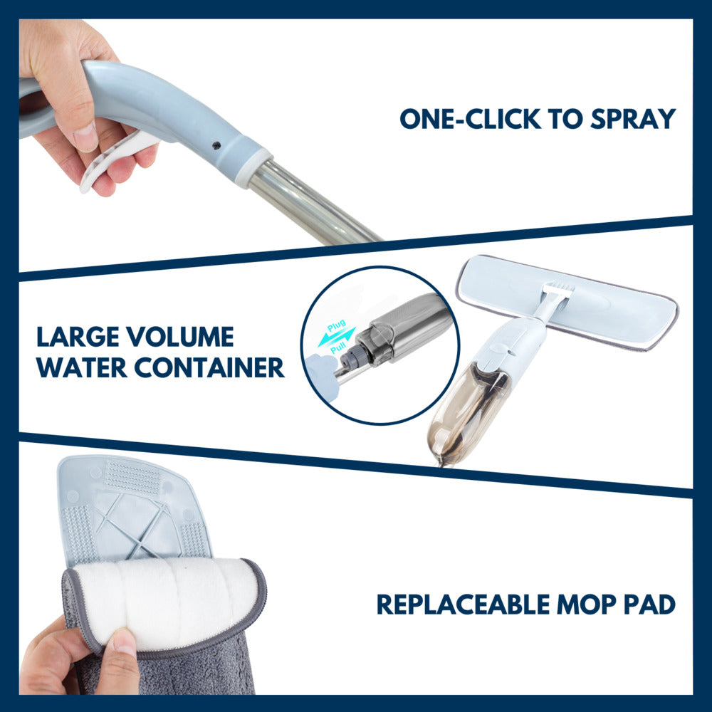 360° Microfibre Spray Mop Set, Mist Saving, with 1 Pad - GOMINIMO