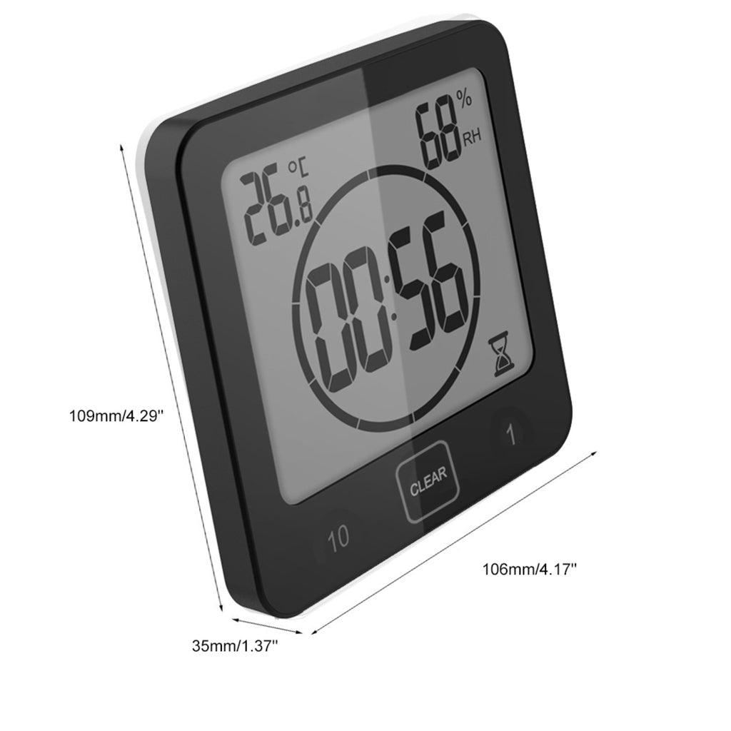 Waterproof Shower Timer Clock with Touch Buttons