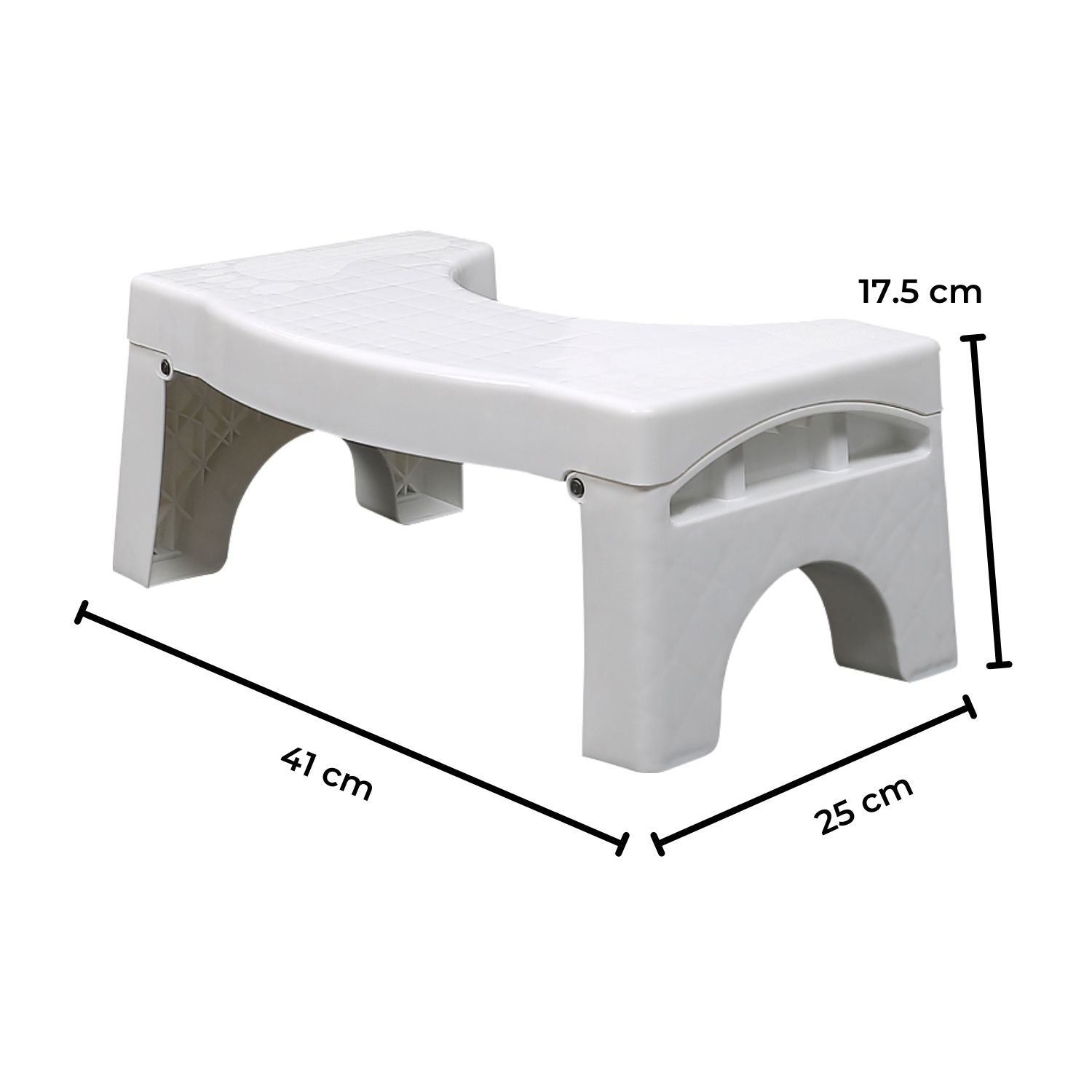 Foldable Non-Slip Toilet Step Stool, Easy Clean, 140kg Capacity, Gominimo