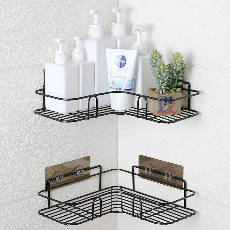 Rustproof Corner Shower Caddy with Hooks & Adhesive, Gominimo