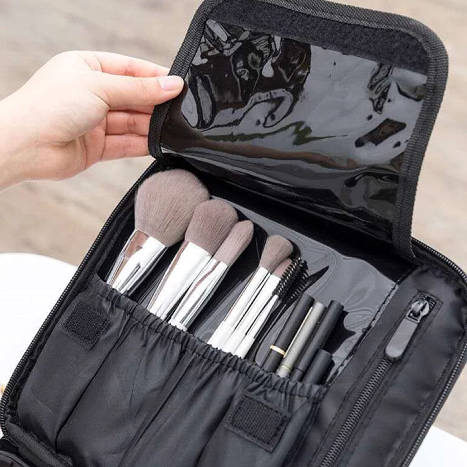 Large Capacity Travel Makeup Bag with Adjustable Dividers