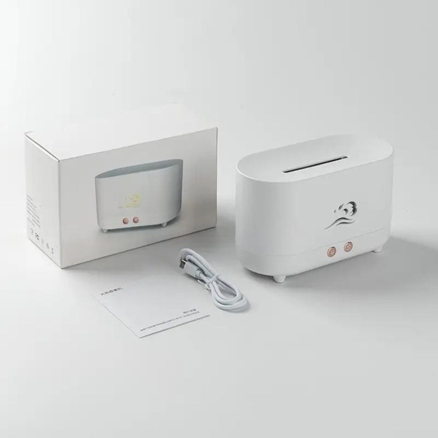 Ultra Quiet Flame Humidifier & Oil Diffuser 225ml White