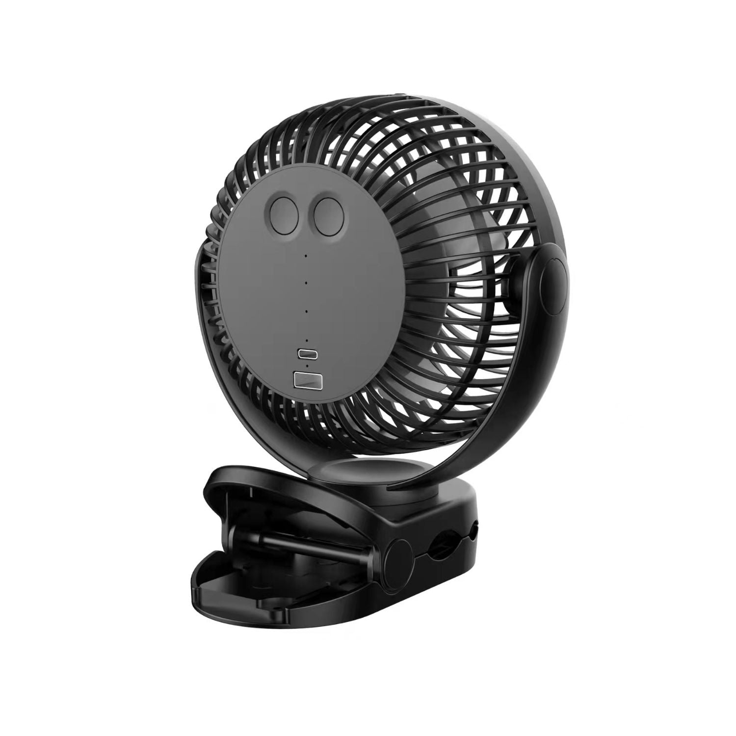 10000mAh Rechargeable Clip-on Fan with LED Light & Hook