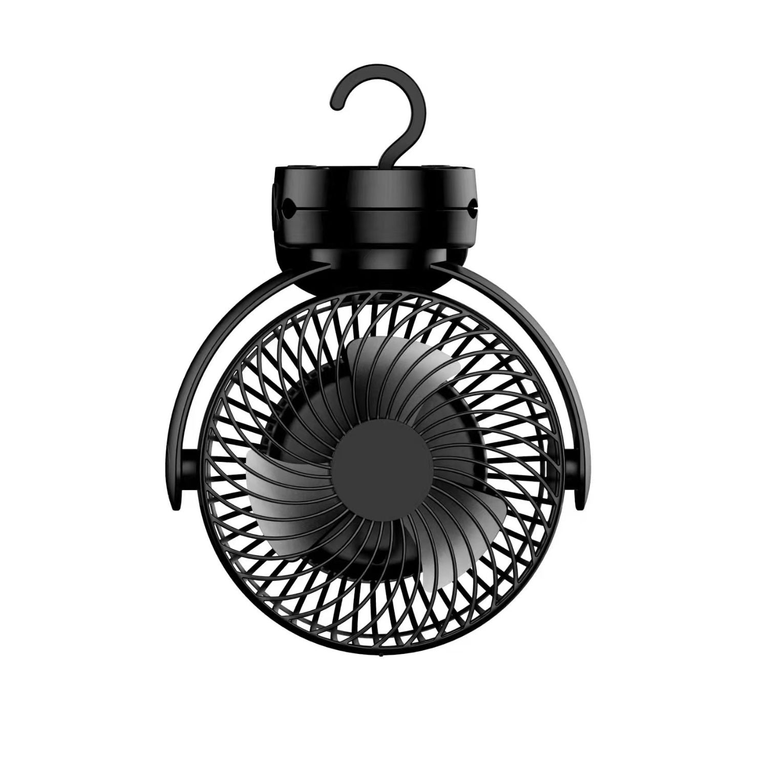 10000mAh Rechargeable Clip-on Fan with LED Light & Hook