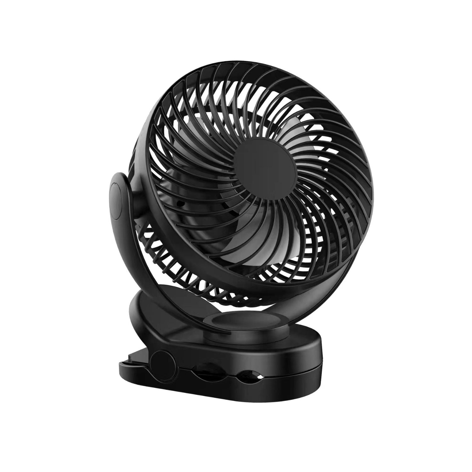 10000mAh Rechargeable Clip-on Fan with LED Light & Hook