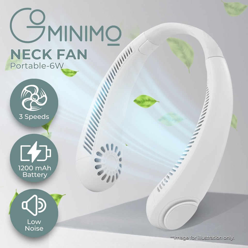 Adjustable Portable Hands-Free Neck Fan, White - Gominimo