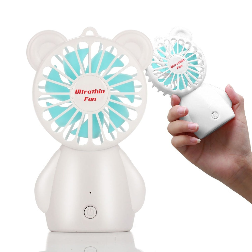 Rechargeable 3-Speed Handheld Fan, Portable, White | GOMINIMO