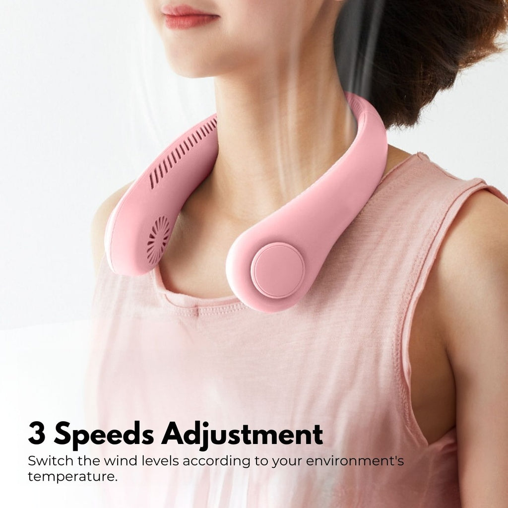 Hands-Free Portable Neck Fan, Adjustable Speeds - Gominimo