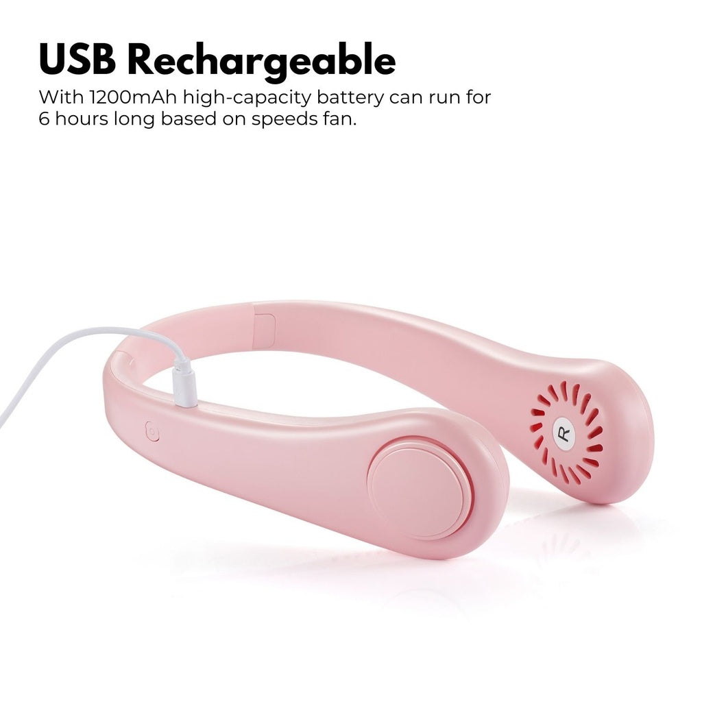 Hands-Free Portable Neck Fan, Adjustable Speeds - Gominimo