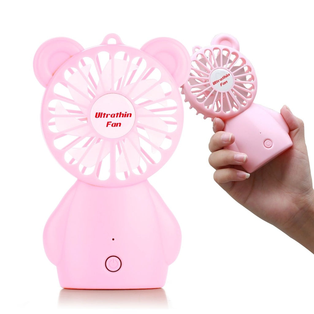 Rechargeable 3-Speed Portable Handheld Fan (Pink) - GOMINIMO