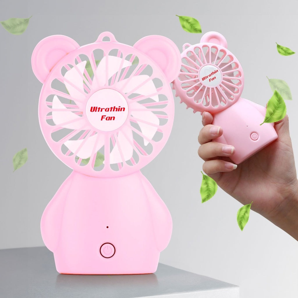 Rechargeable 3-Speed Portable Handheld Fan (Pink) - GOMINIMO