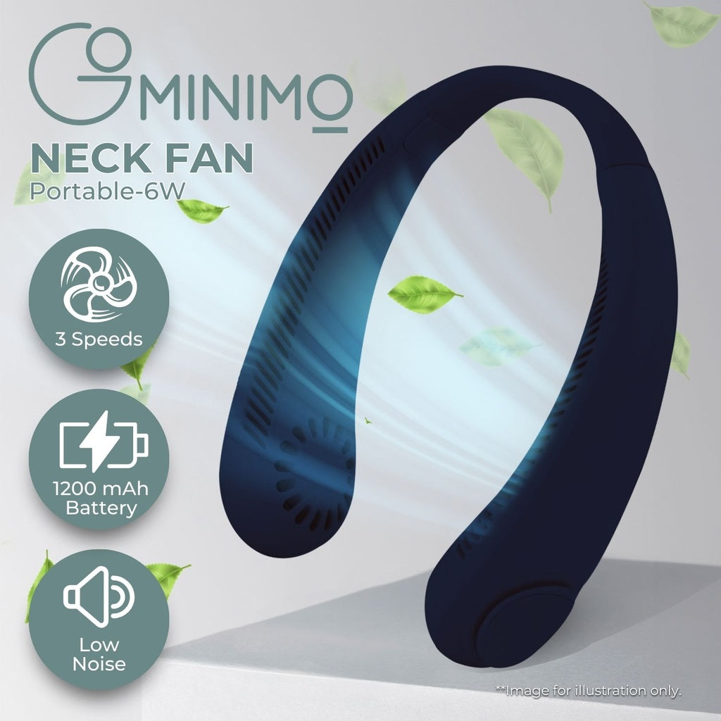 Adjustable Wind Speeds Portable Neck Fan (Blue) - Gominimo