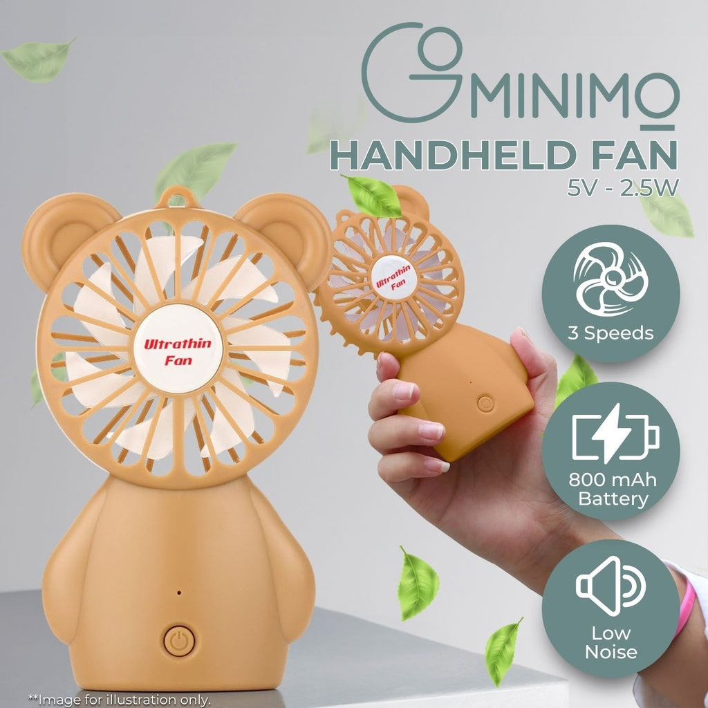 Rechargeable 3-Speed Handheld Fan Portable Slim - Gominimo