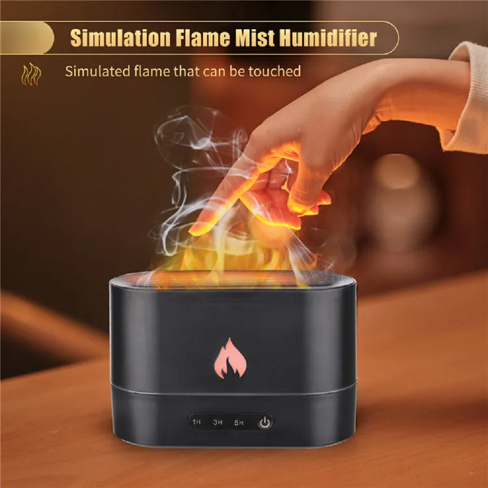 Realistic Flame Humidifier USB Diffuser 250ml Black GOMINIMO