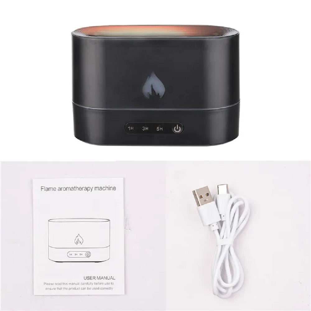 Realistic Flame Humidifier USB Diffuser 250ml Black GOMINIMO