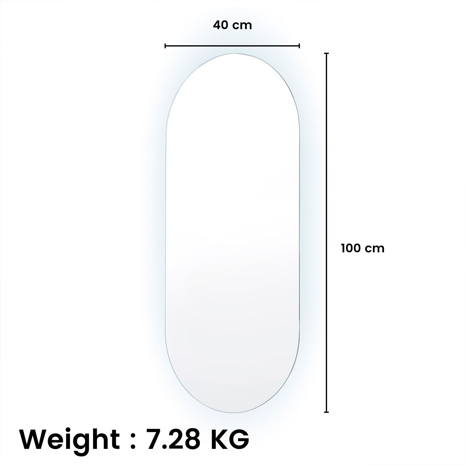 Adjustable Brightness Anti-Fog LED Oval Mirror 1000mm Gominimo