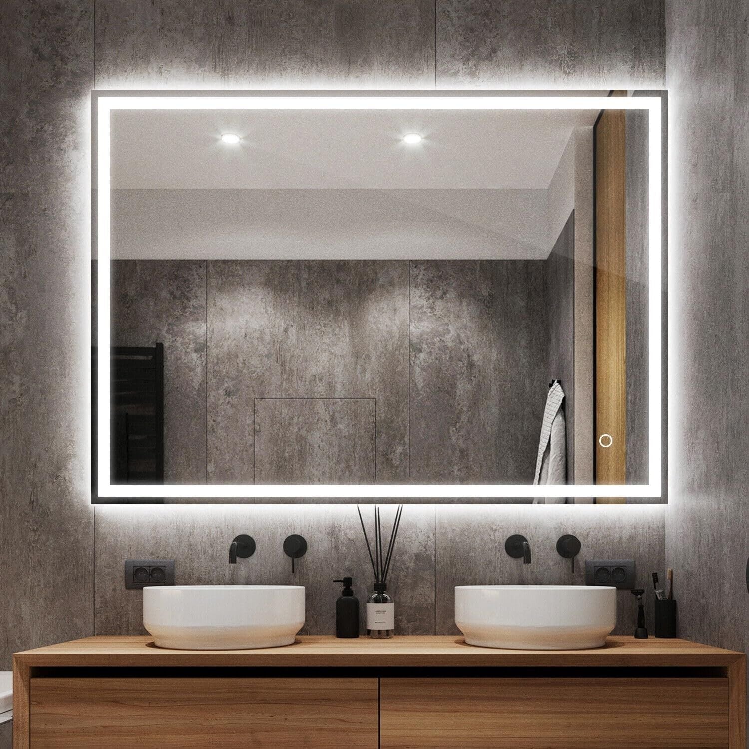 GOMINIMO LED Mirror with Bluetooth Speaker 800mm Rectangle