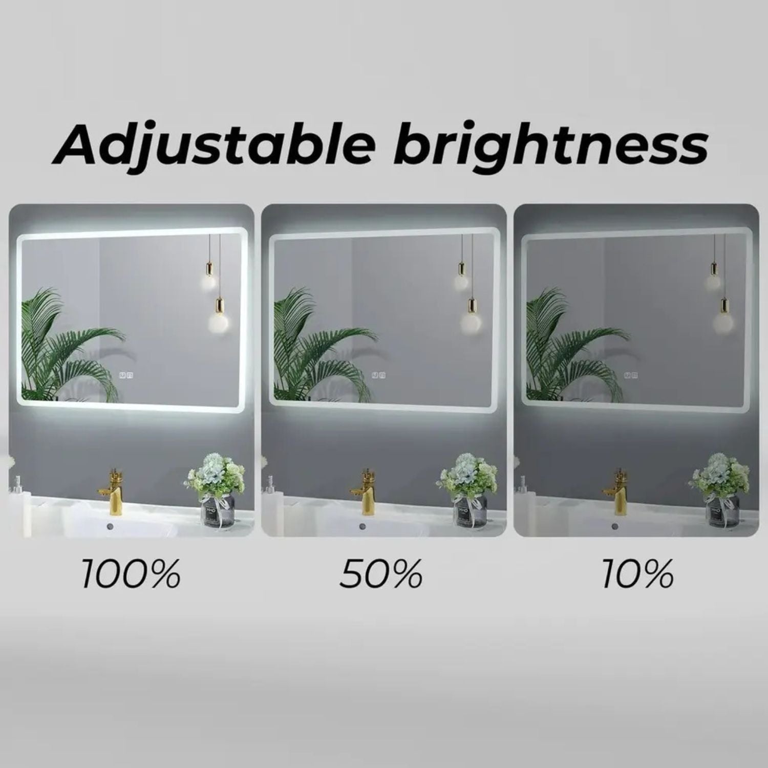 Adjustable LED Anti-Fog Bathroom Mirror 80x60cm - Gominimo