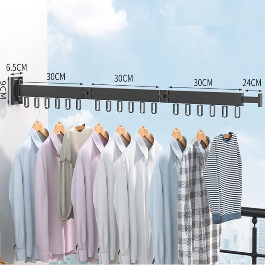 Rotatable Tri-Fold Clothes Rack, Rust-Resistant, Black - Gominimo