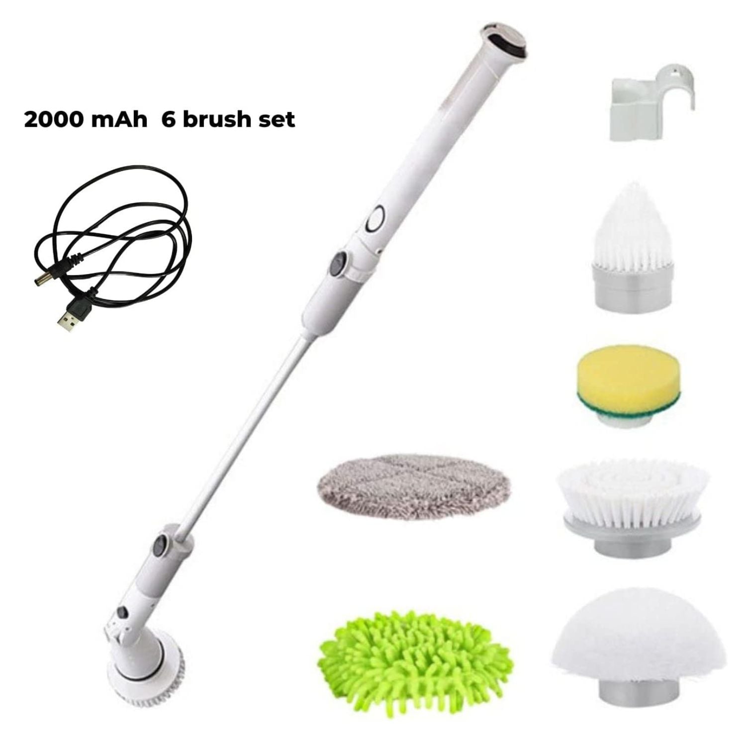 Powerful Cordless Electric Scrubber, 6 Brush Set, GOMINIMO