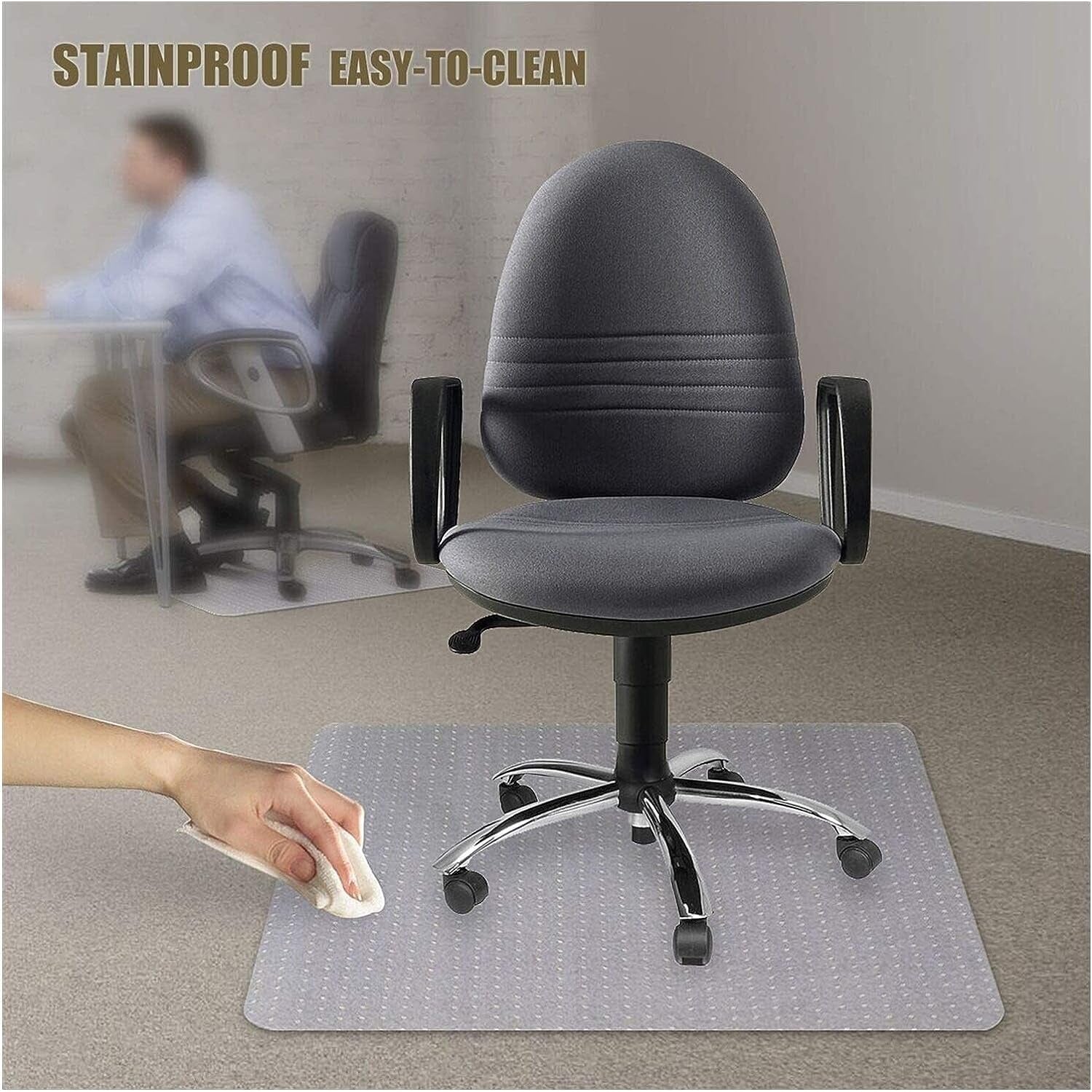 Anti-Slip PVC Chair Mat for Floor Protection 135x114cm Joseph & Joseph