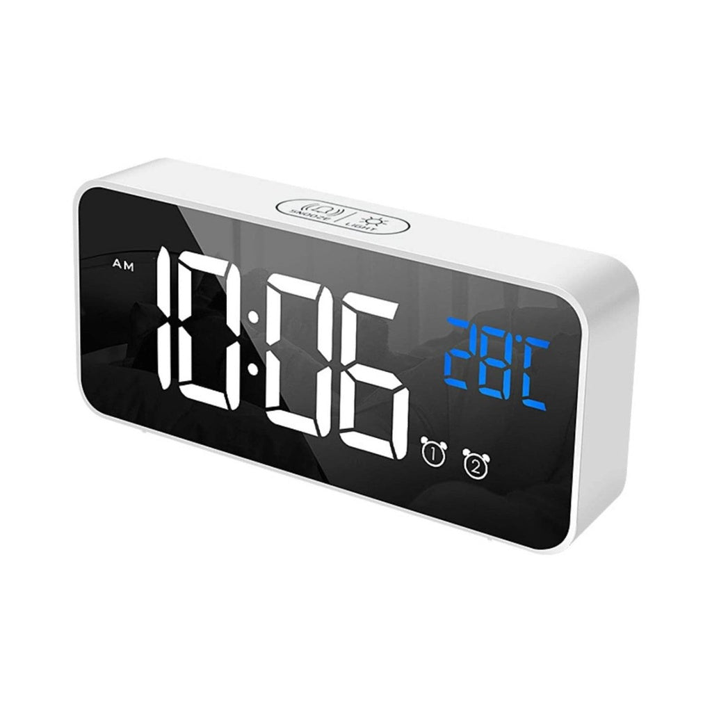 Modern Dual Alarm Clock with Mirror Display, GOMINIMO