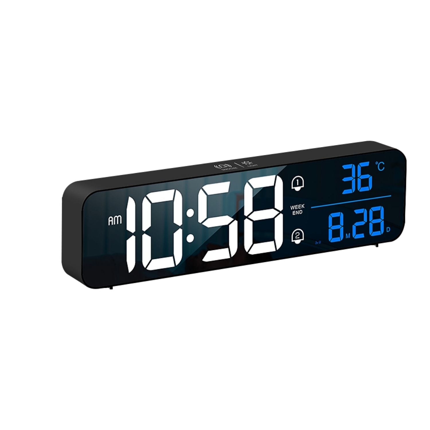 GOMINIMO Digital Clock Mirrored Black -