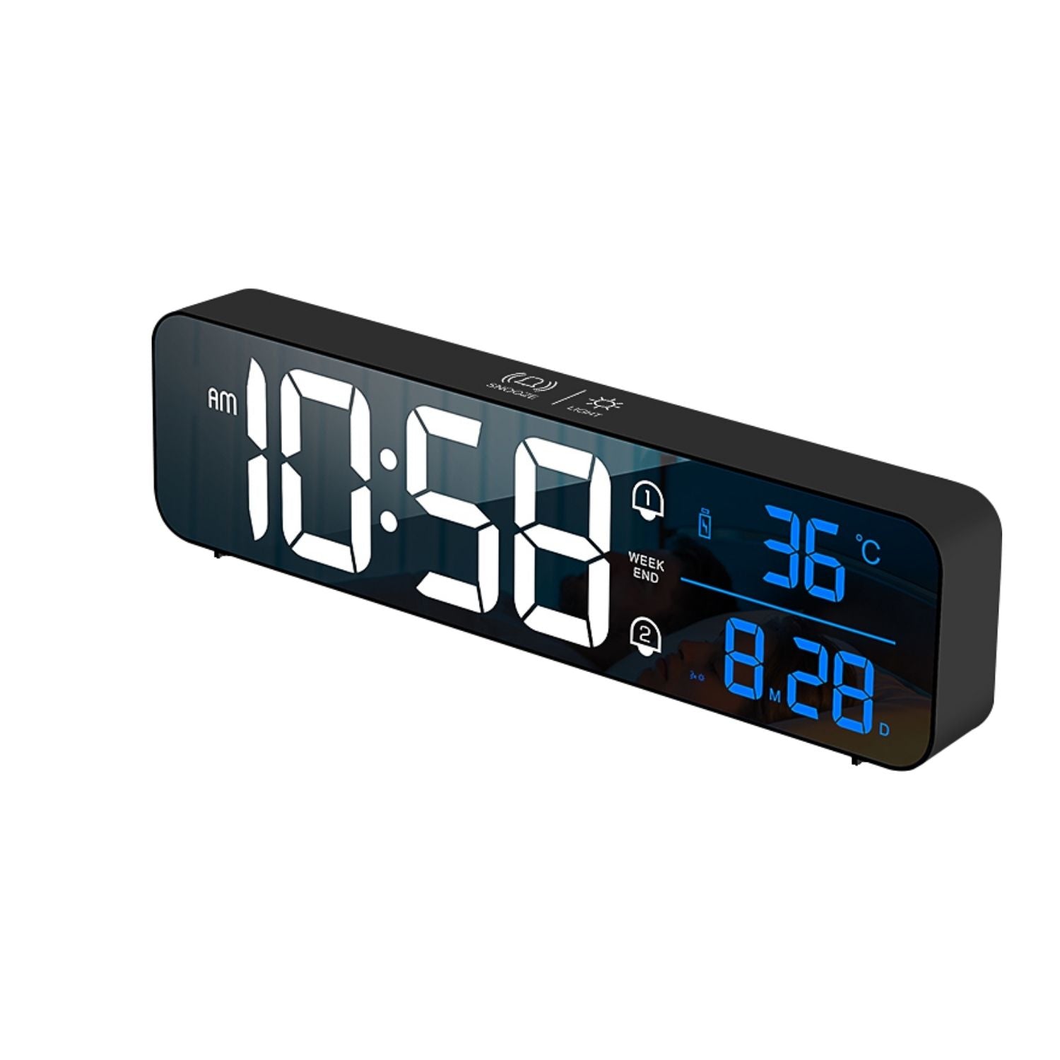 GOMINIMO Digital Clock Mirrored Black -