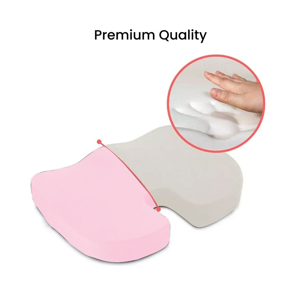 Ergonomic Pressure Relief Memory Foam Seat Cushion, Light Pink - GOMINIMO