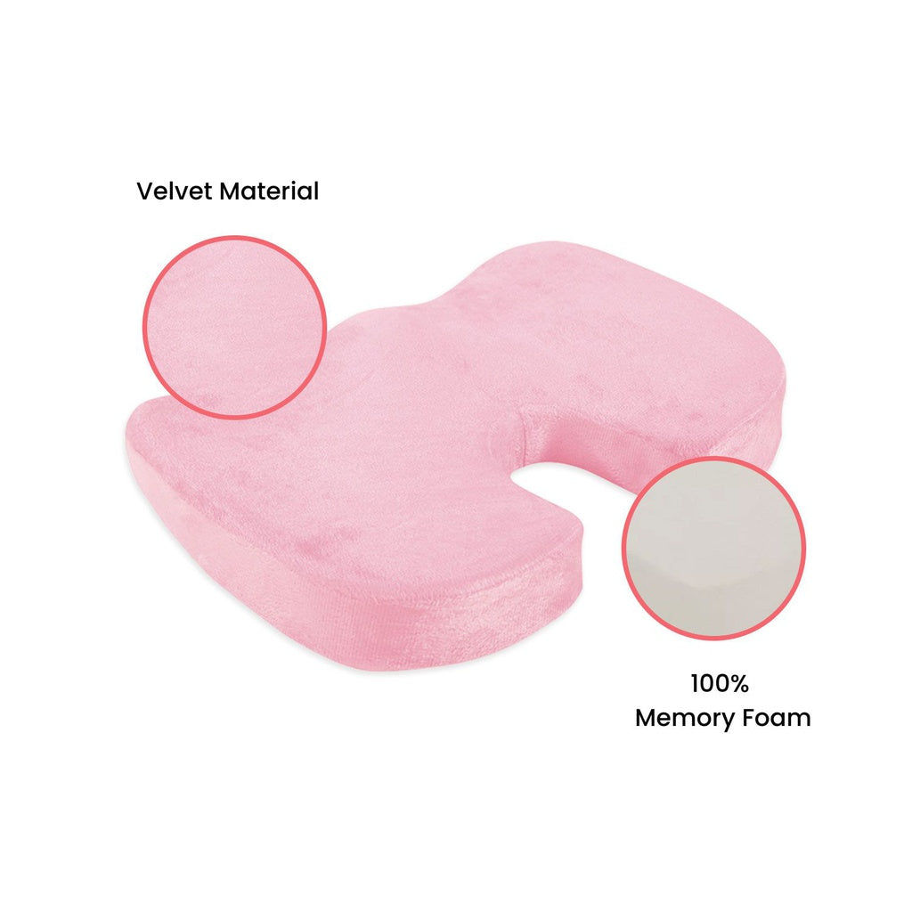 Ergonomic Pressure Relief Memory Foam Seat Cushion, Light Pink - GOMINIMO