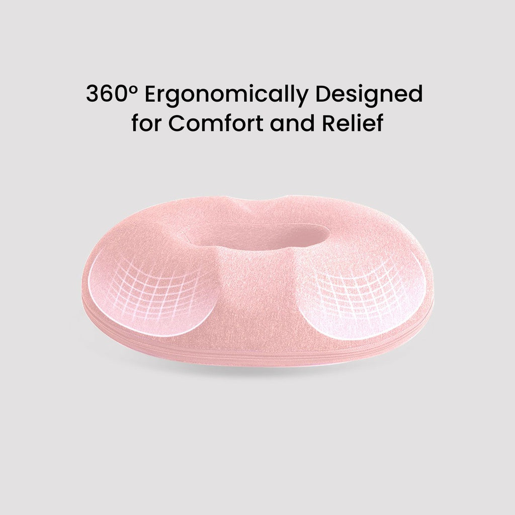 Ergonomic Memory Foam Seat Cushion, Light Pink, GOMINIMO