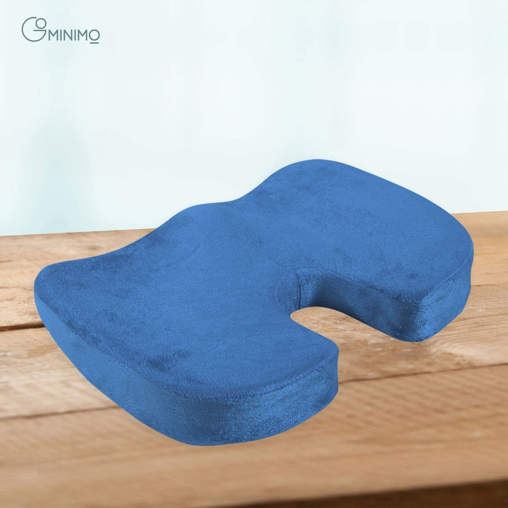 Ergonomic Memory Foam Seat Cushion, U Shape, Navy Blue, GOMINIMO