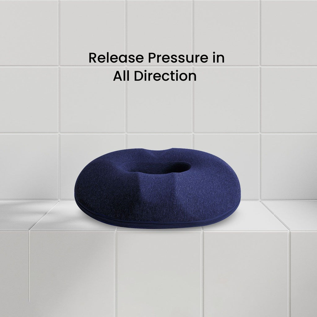 Pressure Relief Memory Foam Seat Cushion, Navy Blue - GOMINIMO