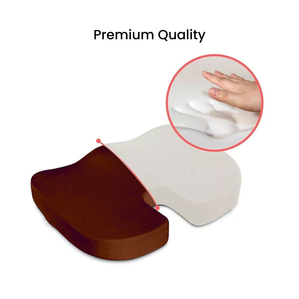 Pressure Relief Memory Foam Seat Cushion, U Shape Brown