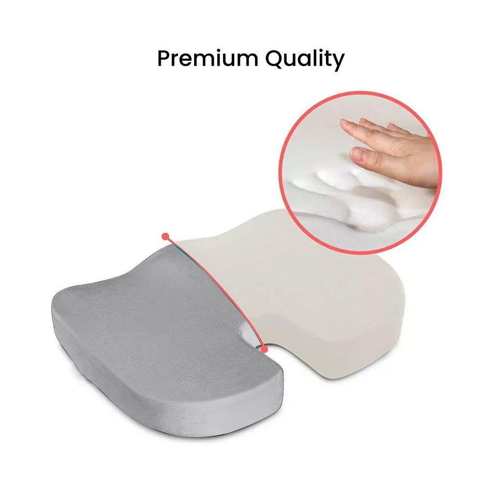 Ergonomic Memory Foam U-Shaped Seat Cushion, Dark Grey