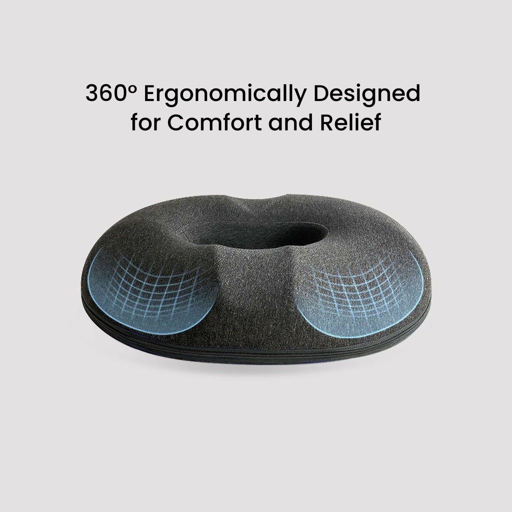 Ergonomic Memory Foam Seat Cushion, Pressure Relief, O Shape, GOMINIMO